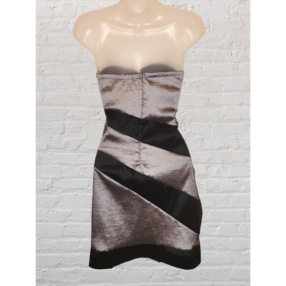 Hot Gal Strapless Mini Dress Womens MED Sweetheart Neck Bodycon Metallic Party - Picture 4 of 8